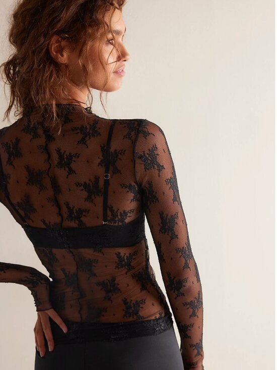 Free People Lady Lux long sleeve lace top - Picture 4 of 10